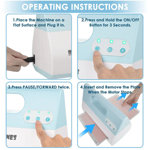 Operating instructions for Electric Die Cutting Machine A4 With 9 Inch Automatic Embossing Starter Kit 110V 200W High Power Cutter