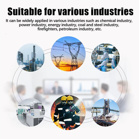 Collage of industries: chemical, power, energy, coal, firefighters, petroleum