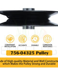 2 Pack Idler Pulley 756-04325 Replacement For Craftsman LT2000 Cub Cadet LTX1042 Garden Tractor, black metal