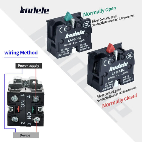 Two Position Latching Rotary Selector Switch 10A 660VAC SPDT 1NO 1NC IP65 Waterproof 22mm Panel Mount Industrial Switch Wiring Diagram