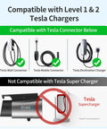 Image showing compatible Tesla chargers for the Hassle Free Tesla To J1772 Charging Adapter Max 80 Amps.