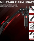 Close-up of adjustable arm length on 3 In 1 Hydraulic Twist Arm Trainer With Ab Roller And Hooks, showcasing comfort grip and band hook.