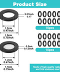 20 Piece Shower Head Filter Gasket Set Rubber Washers And Stainless Steel O Ring Hose Gaskets For Water Faucet Shower Head And Garden Hose Connectors Kit showing product size and material