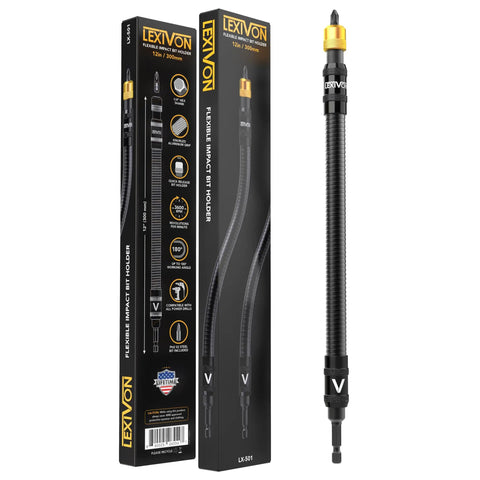 12 Inch Flexible Drill Bit Holder With Quick Release And One Quarter Inch Hex Shank, Built Tough For 3600 RPM High Speed Drilling