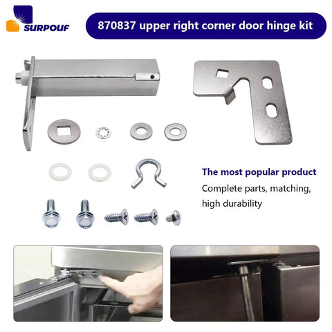 Refrigerator Top Right Door Hinge Kit Replacement Part For Fixing Doors That Will Not Close, Sagging Doors, Easy Install