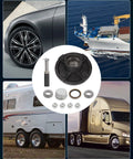 Trailer hub kit with black-painted idler hub for 4-lug boat trailer; includes bearings, seals, caps and hardware