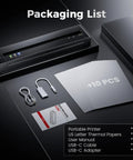 No Brainer Wireless Thermal Printer That Spits Crisp Eight By Eleven Docs Straight From Your Phone Without Inky Mess Sweet For Road Warriors And Campus Crews Needing Fast Prints On The Fly, showing printer and accessories