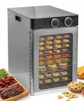 Real Deal Heavy Duty Electric Food Dehydrator With Twelve Spacious Trays And A Rock Solid 1200 Watt Motor for beef jerky, dried fruits.