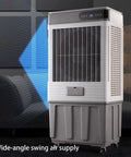 Portable Evaporative Air Cooler With Dual Water Tank And Three Fan Speeds For Bedroom And Home Office Featuring A Twelve Hour Timer with wide-angle air supply.