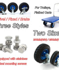 Badass Heavy Duty Top Rated Pneumatic Caster Wheels With Smooth Glide Swivel Rubber Tires For Indoor Outdoor Industrial Carts Workbenches Plus Workshop Products in two sizes and multiple styles.