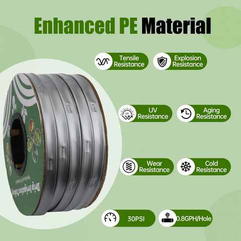 500 Ft 5/8 Inch Drip Tape Irrigation Kit With 16 Mil Heavy Duty Reinforced PE Material, silver tape multiple rolls