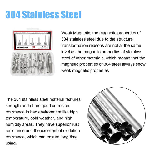 Sixty Piece Size Twelve Stainless Steel Wood Screw Assortment Kit With Countersunk Phillips Heads And Self Tapping Design For Deck Building Furniture Upgrade And Heavy Duty Jobs That Are Absolutely Dope And Built Tough, showcasing stainless steel screws in a kit.