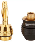 Straight Up Reliable 24K Gold Plated Banana Plugs speaker wire connectors in four variations for audio setups.