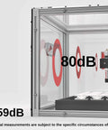 Side view of Kaba Acrylic CNC Enclosure For 3018 Series And 1810 Pro ProVer MX3, highlighting sound reduction features.