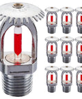 Heavy Duty 10 Pack Fire Sprinkler Heads Boasting 155F Upspray Shield And Straight Up Smooth Plug In Half Inch Threads For Any House Or Garage