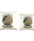 Patriotic Sailboat Throw Pillow With US Flag Design For 4th Of July Home Decor, Land Of The Free Since 1776 Theme