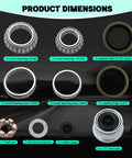 Beefed-Up Trailer Bearing Kit Set with inner and outer bearings, seals, spindle nuts for 5200-7000 lb axles, 1.25" to 1.75" tandem axles.
