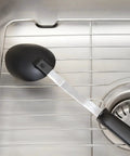 Premium Stainless Steel Sink Protector Grid, Rust-Resistant and Scratch-Prevention, Non-Slip Kitchen Rack 16x12x1 in use with ladle