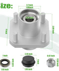 Front Wheel Hub Assembly Kit For Club Car DS Golf Cart 1974-2003, 2 pack, aluminum hub with LM11949 bearing, dimensions labeled