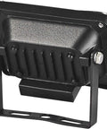 Back view of JUDYSSY 10W Led Flood Lights, DC 12-24V with heat dissipation fins and sturdy metal bracket for security lighting.