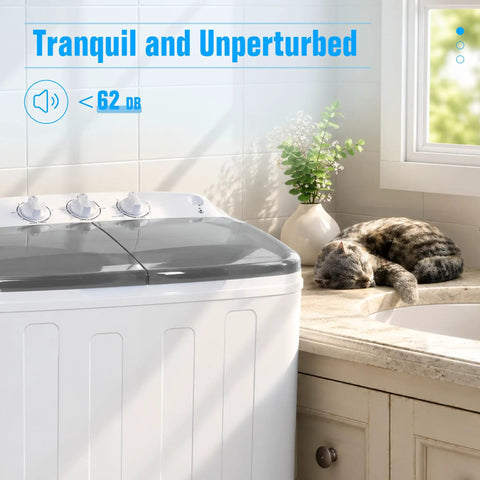 Game Changing Portable Washer And Dryer Combo Featuring An 18 Pound Twin Tub Setup Built To Crush Daily Dirt in a serene laundry setting.