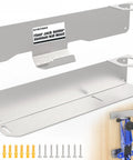 Heavy Duty Aluminum Floor Jack Wall Mount For 1.5 To 3 Ton Low Profile Jacks Universal Holder shown unmounted and installed