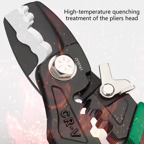 Kick Butt With This Badass 8 Inch Electrical Wire Tool Crimping And Stripping Made Tough High Grade Steel Compact Design showing high-temperature treatment.