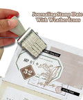 Monthly Date Stamp Set With Weather Icons And Calendar Stamps For Planners shown in use, impressively stamping September date with weather icon.