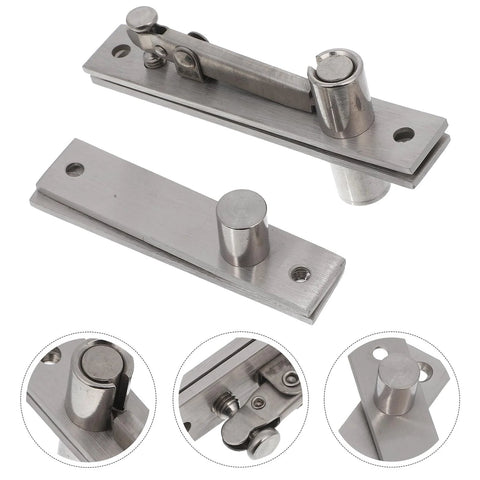 Hidden Self Closing Stainless Steel Door Hinges With Dual Swing Pivot And Concealed Hardware, 360 Degree Rotation, Front View