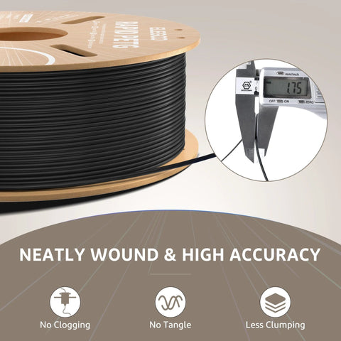 ELEGOO PETG filament on black 1 kg spool, 1.75 mm diameter for FDM 3D printers (front view)