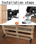 Installation steps for Tough As Nails Workbench Caster Kit Set Of 4 Features Retractable Step Down Swivel Wheels.