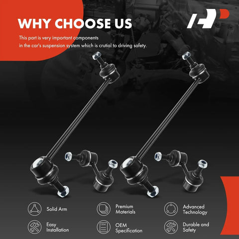 Set Of 4 Front And Rear Sway Bar Links Kit Stabilizer Links For Mitsubishi Outlander Lancer Eclipse Cross Avenger Caliber Sebring