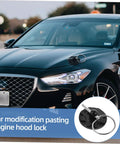 Durable CNC Aluminum Hood Lock Kit For Cars, Trucks, And SUVs, Easy Install Hood Latch on black car