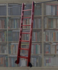 Sliding Ladder Hardware Kit For Steel Rolling Ladders With Track And Floor Roller Wheels, Fits 3.3ft To 20ft Systems, Rustproof Durable Track Kit, Ideal For Library Garage And Home Use, All Black Finish installed in a library