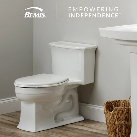 Paramont Heavy Duty Oversized Toilet Seat For Round And Elongated Toilets, Extra Wide Comfort, installed in bathroom