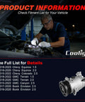 Pro Grade AC Compressor With Clutch And Five Groove Pulley Fits Chevy Equinox 1.5L 2018 2019 2020 shown with fitment list