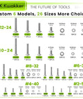 Hella Durable 1059 Piece Stainless Steel Screw And Nut Assortment Kit With Phillips Pan Head Machine Fasteners Flat And Lock Washers 304 Grade Hardware Tray sizes and models infographic.