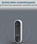 Essential Wired Video Doorbell With HD Video, 180 Degree View, Night Vision, Two Way Audio, DIY Installation, Requires Existing Wiring
