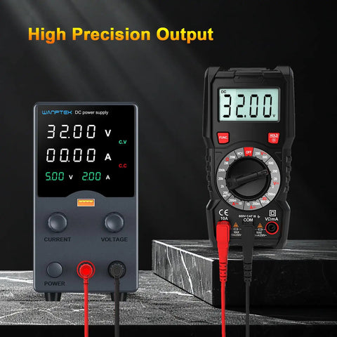 Pro Grade Adjustable DC Power Supply 30V 10A With Precision Encoder Knob 4 Digit LED Display USB Fast Charge Real Time Output Readout