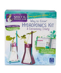 Transform Kids Into Junior Botanists With This Hella Awesome Stem Grow Kit Featuring Zero Hassle Indoor Soil Free Planting Plus Glass Flasks And Discovery Logs in a hydroponics kit box with plants.