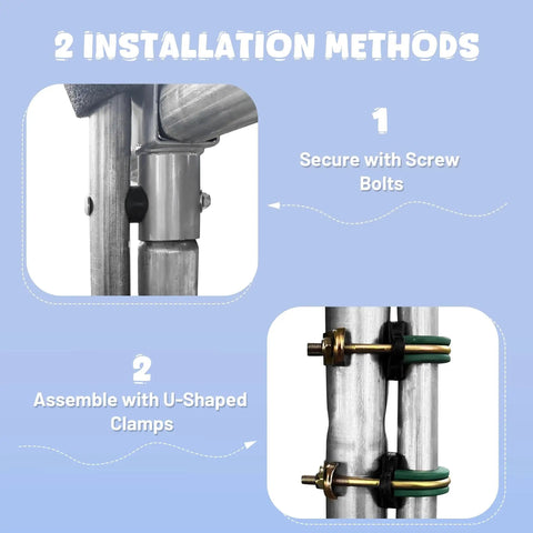 Upgrade Your Yard Game With These Universal Trampoline Replacement Enclosure Poles Set Of Six Straight Tubes And Heavy Duty Split Clamps For Ten To Fifteen Foot Nets Installation methods instructions images.