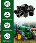 12 Pack Suspension Upper And Lower A Arm Control Lever Flanged Sleeve Bushings Direct Fit For John Deere Xuv 625i 825i 855d M Gator A2 A3 5e 6e 6d Utility Premium Grade Rubber group with tractor in background.