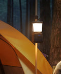 Lit 360 Degree Camping Lantern With 1000 Lumen LED, Four Modes Including Dimmable And Strobe, IPX4 Water Resistant hanging by a tent