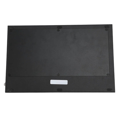 Back view of the Level Up Your Laptop Rig With This Badass External Gpu Dock featuring black aluminum housing and mounting screws.