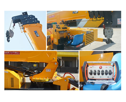 Heavy Duty Small Crawler Crane With Fly Jib And Hydraulic Telescopic Boom showing crane controls and hydraulic system details.