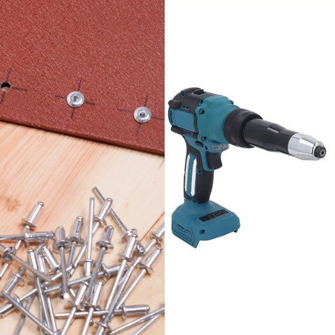 Get Your Cordless Rivet Gun With 18V Brushless Motor For Fastening Kit Auto Parts That Fits BL1840 Battery Dual Speed Settings Plus Led Work Light For Steel And Aluminum Jobs, cordless rivet gun with blind rivets and drill bit