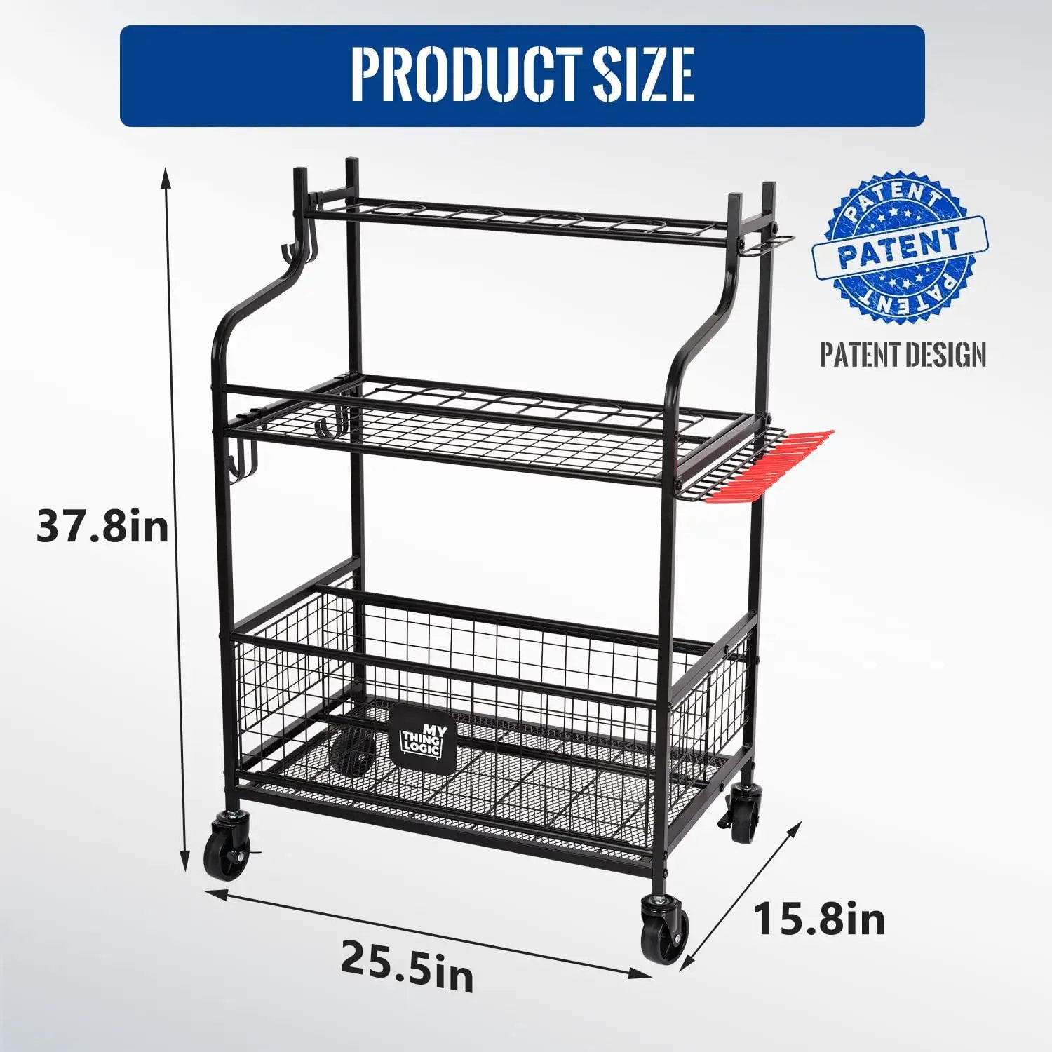 Deluxe Tower Garden Tool Organizer With Wheels ✓