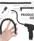 Must Have Pro Grade Flexible Drill Bit Extension Set With 105 Degree Right Angle Attachment and Magnetic Bendable Extender
