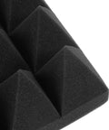 Top Shelf 2X12X12 Inch Pyramid Acoustic Foam Panels 12 Pack High Density Sound Proofing Tiles close-up view of texture