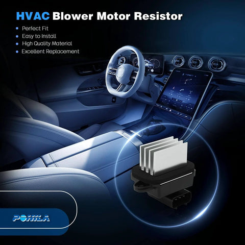 HVAC Blower Motor Resistor Replacement For Nissan Infiniti QX56 QX80 Armada Quest displayed in car interior